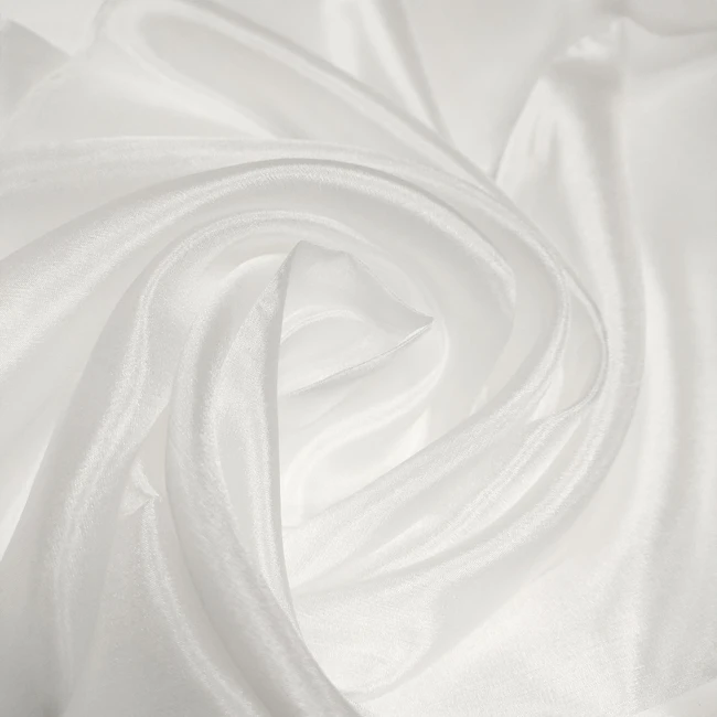 White Bulk Silk Scarf Hand Rolled Hemming Silk Habotai Scarf With 100%Silk Thread In Natural White Color