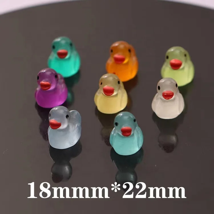 wholesale mini luminous duck resin charms flat back resin charms for decoration resin accessories craft