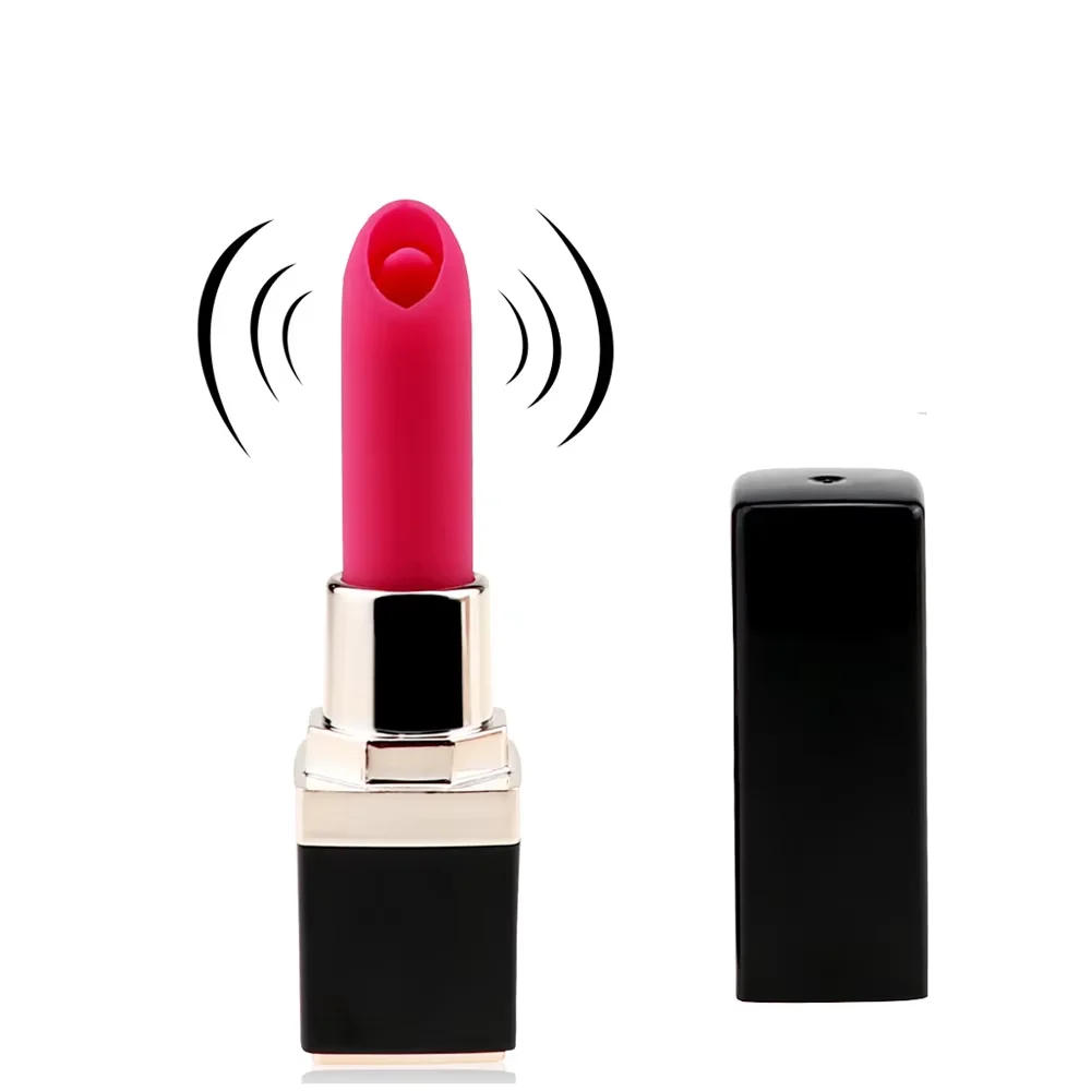 Rechargeable Mini Lipstick Oral licking Vibrator Portable Clitoris Stimulator Erotic Product Sex Toys for Women