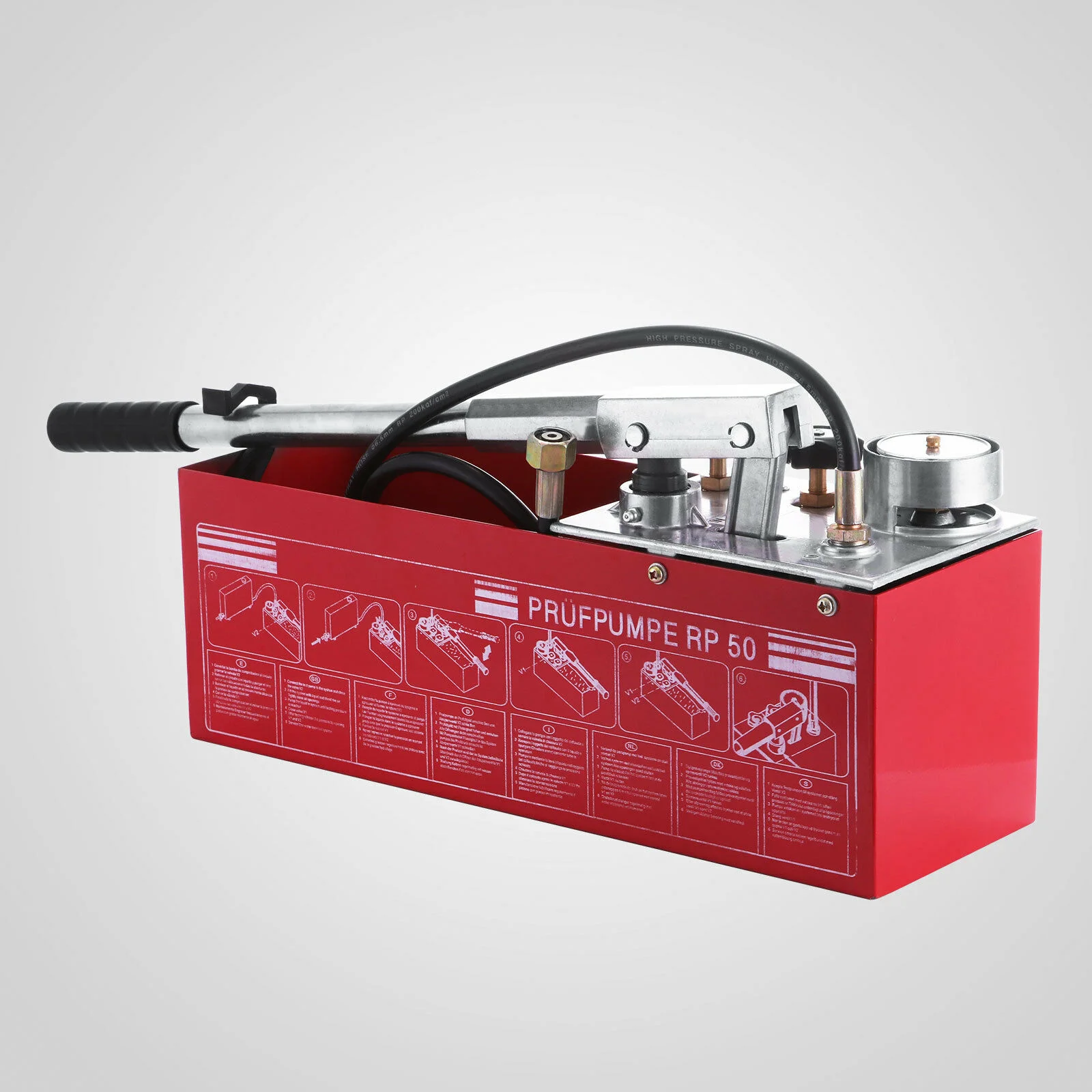 Водопроводный инструмент 12 л, ручной Гидростатический испытательный стенд для водопроводной трубы, испытательный насос высокого давления 50 бар