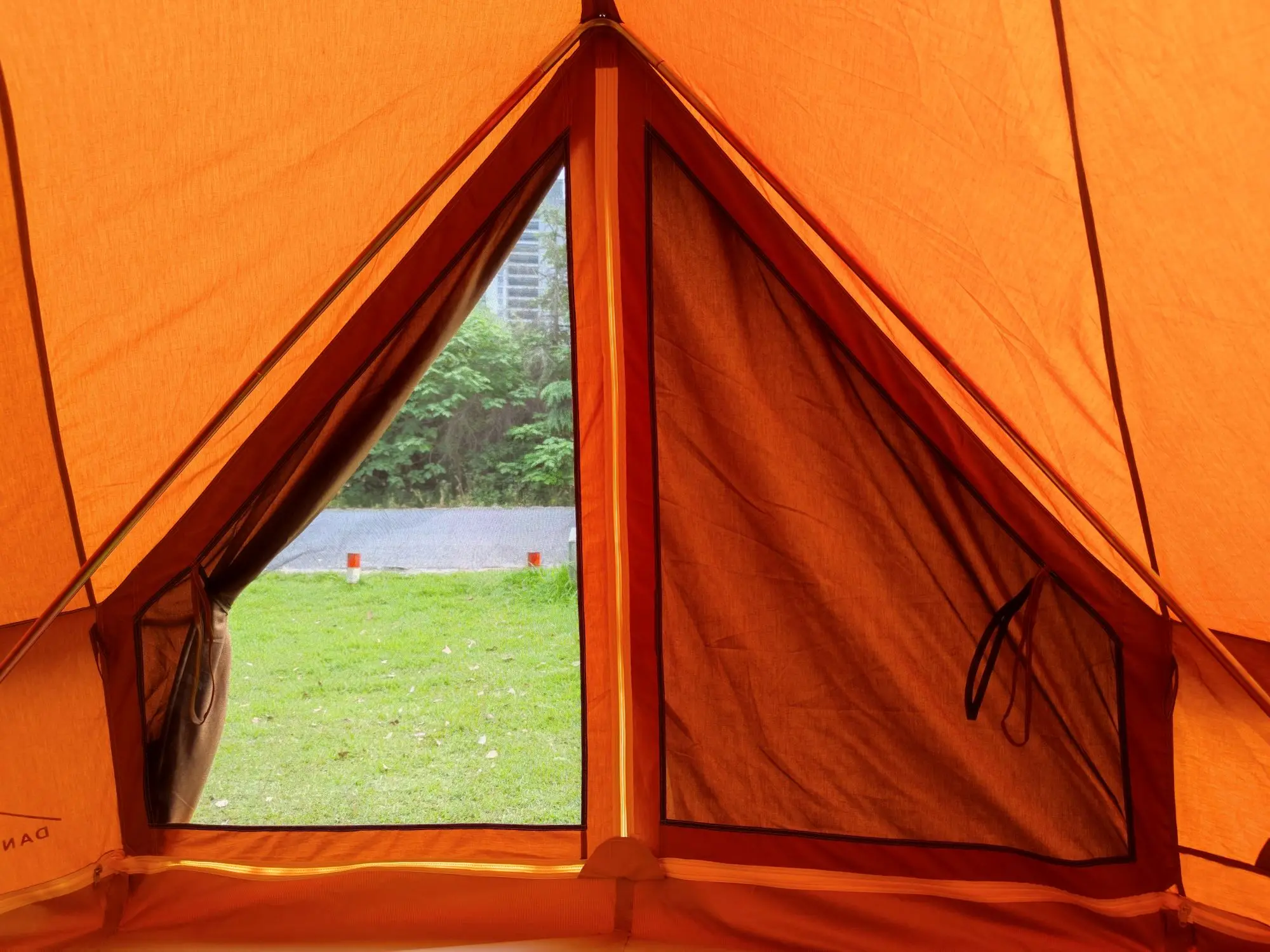 USA warehouse Canvas Bell Tent 4 Season Glamping Tents for Camping, Yurt Tent House for 4/6/8 Adults Living