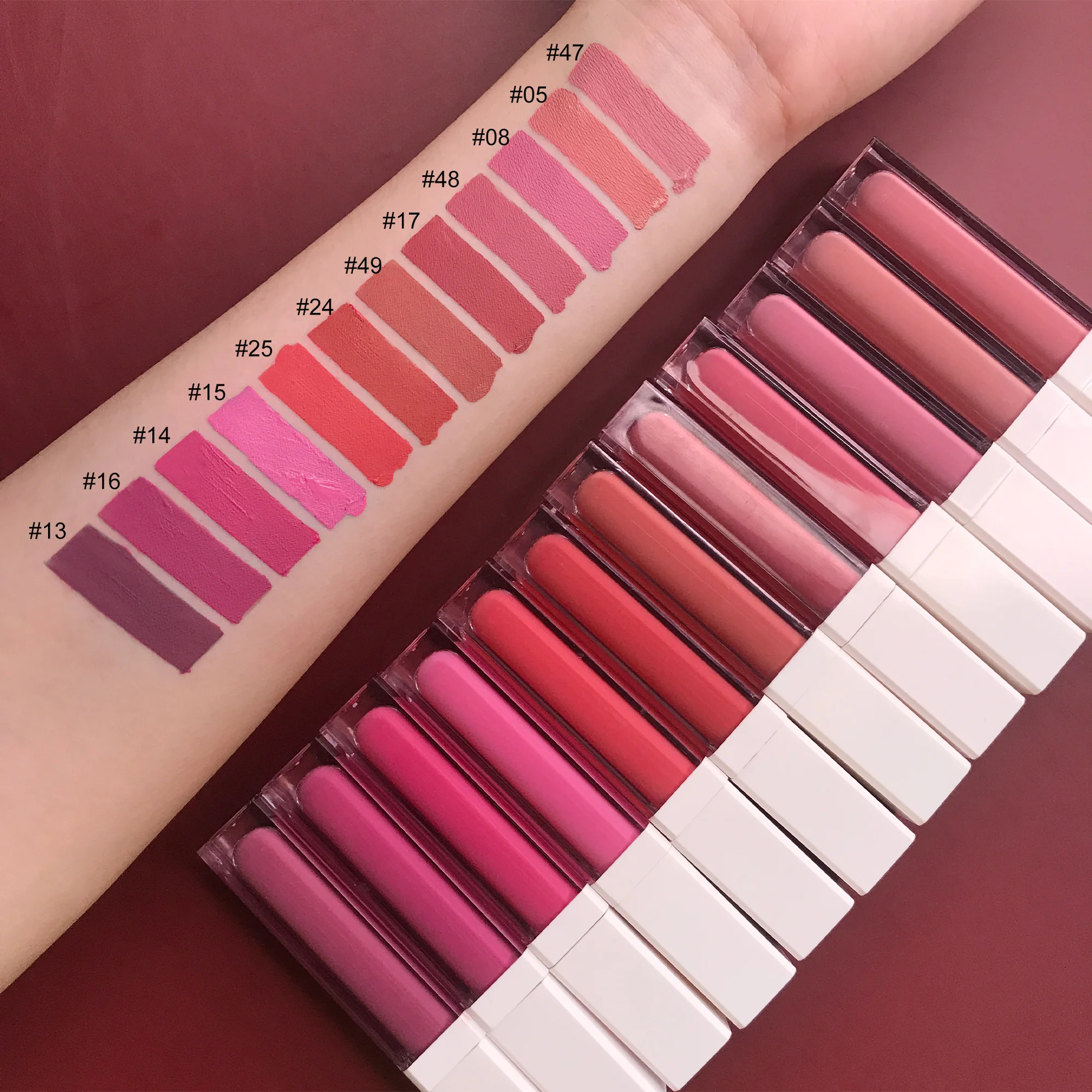No logo wholesale high quality waterproof liquid matte lipstick private label
