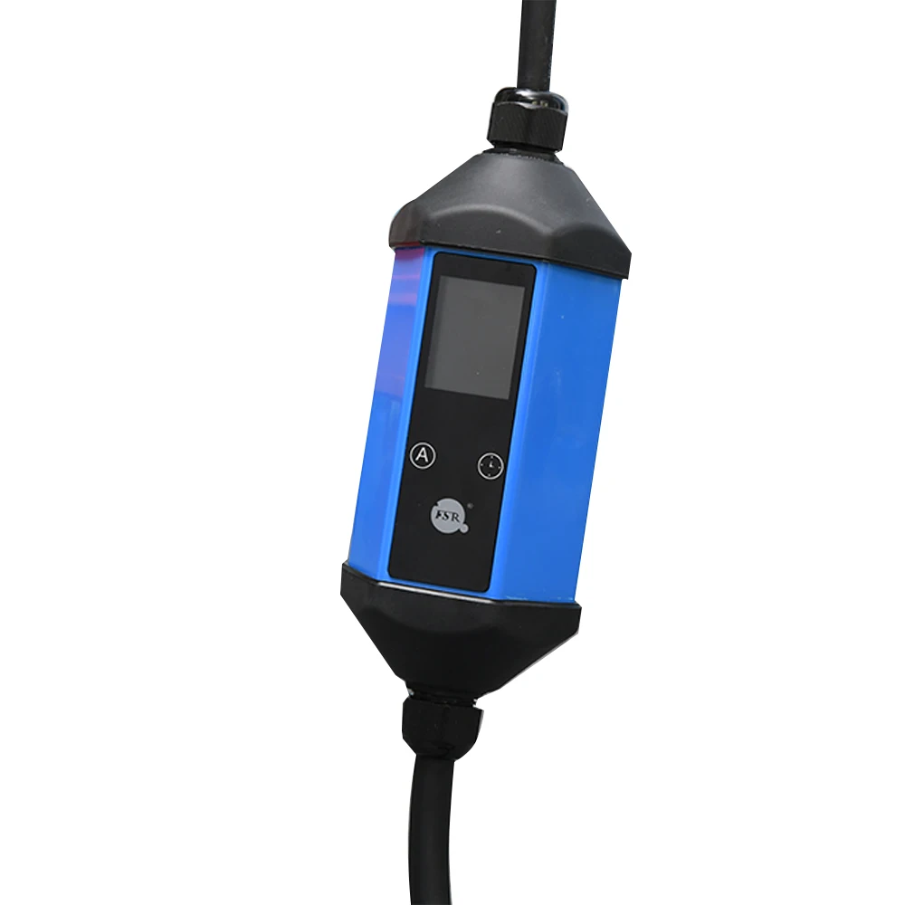 fisher Electric Car Mode 2 IEC 62196 22KW 32A 3 phase adjustable current 8A 10A 13A 16A Portable EV Charger