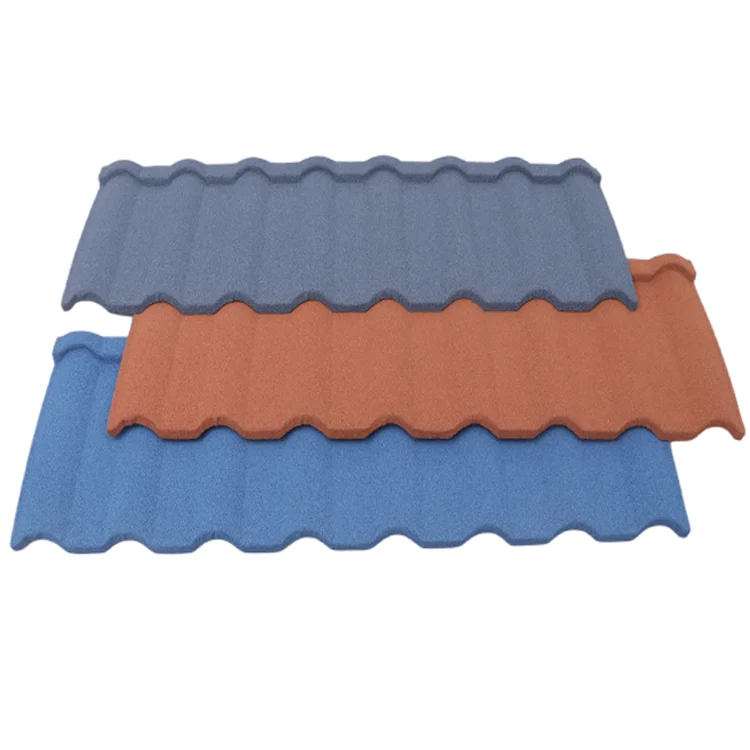 50 Years Warranty Durable Rooftop Alu-Zinc Sheets Colorful Sand Covering Metal Roofing Tiles Milano Tile House Building Material