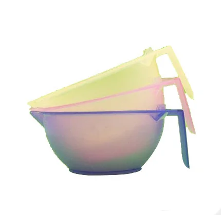
Factory direct multi color salon plastic baked oil bowl with pointed mouth 