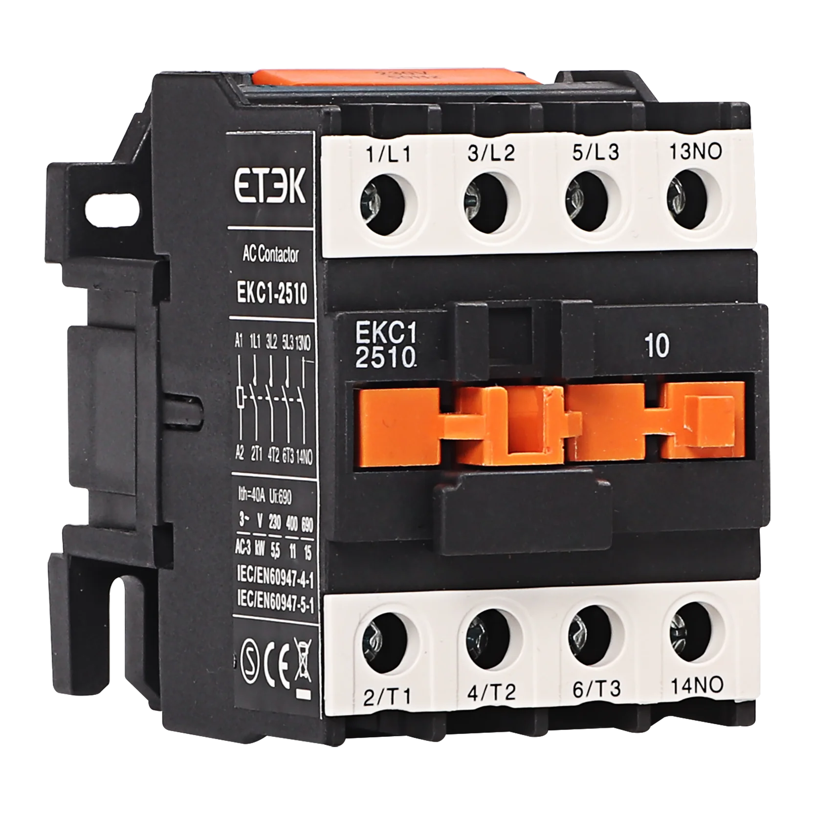 ETEK  220v contactor EKC1-2510 50Hz high quality 25A low voltage AC contactor