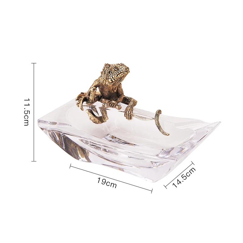 NOSHMAN Luxury household tea table decorations office table decorations crystal glass ashtray crafts gifts lizard ashtray