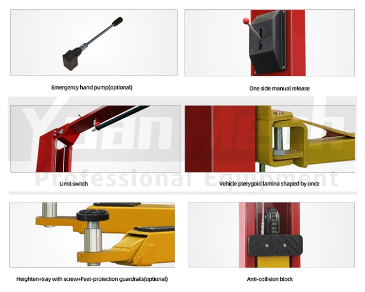 2 Post Car Lift Underground Garage Equipment Hydraulic Two Post Vehicle Parking Lift