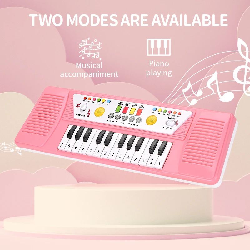 Hot Sale Children Educational Plastic Electronic Organ 24 Key Piano Musical Keyboard Instrument for kids