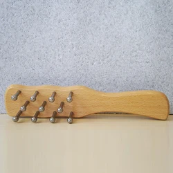 Head Massage Wooden Comb with 11 Stainless Steel Needle