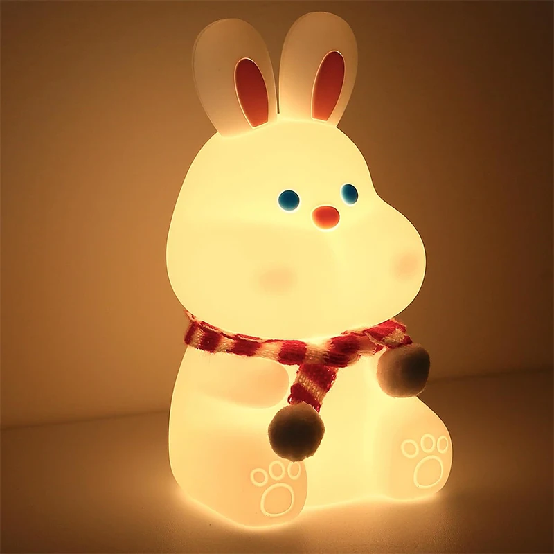 LOHAS RGB 7 цветов Kawaii Baby Pat Nightlight USB перезаряжаемый ночник для спальни милый кролик 3d