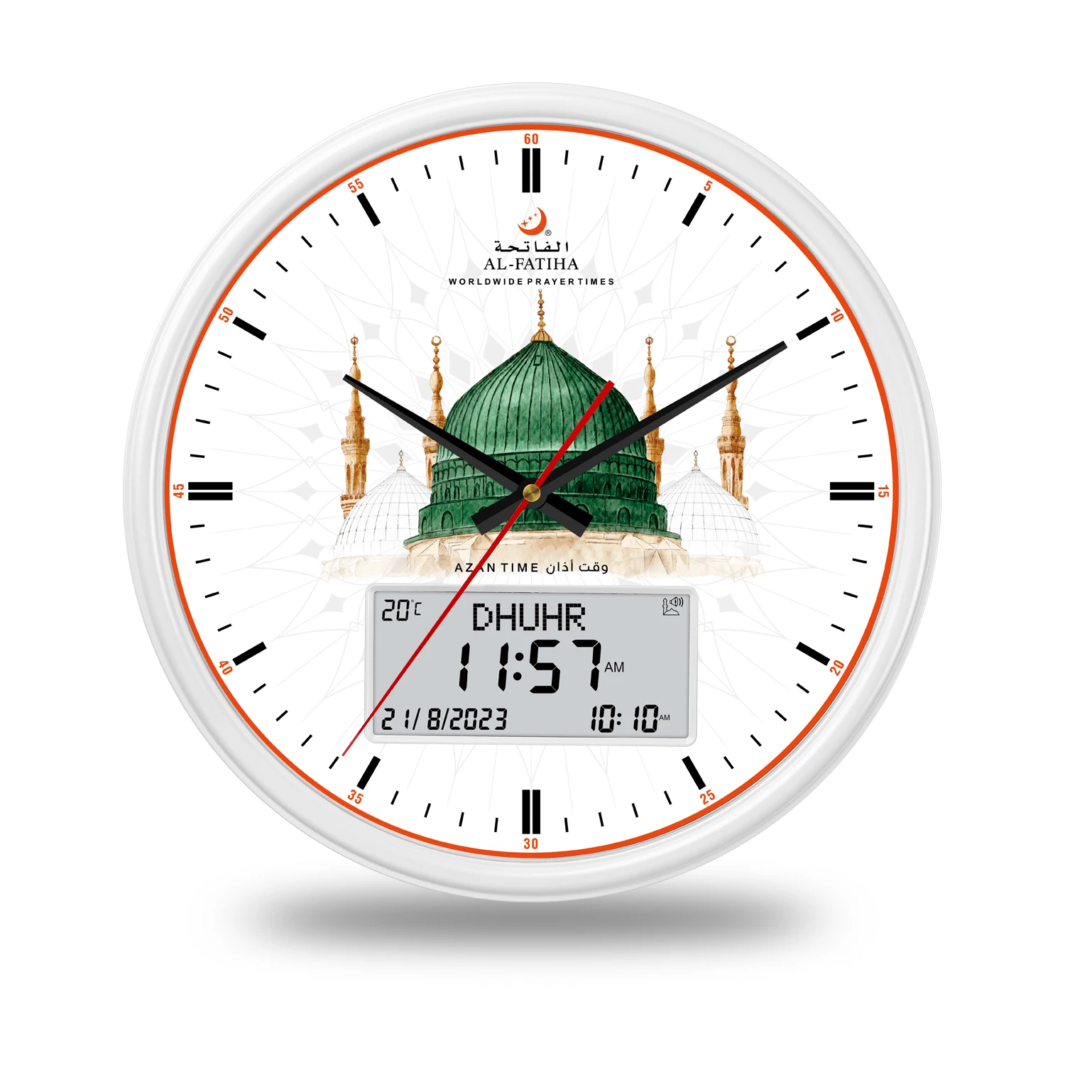 Factory direct selling Medina Mosque Adhan Prayer Wall Clock Living Room Clock Creative Worldwide 6500 Islamic Cities Azan Time