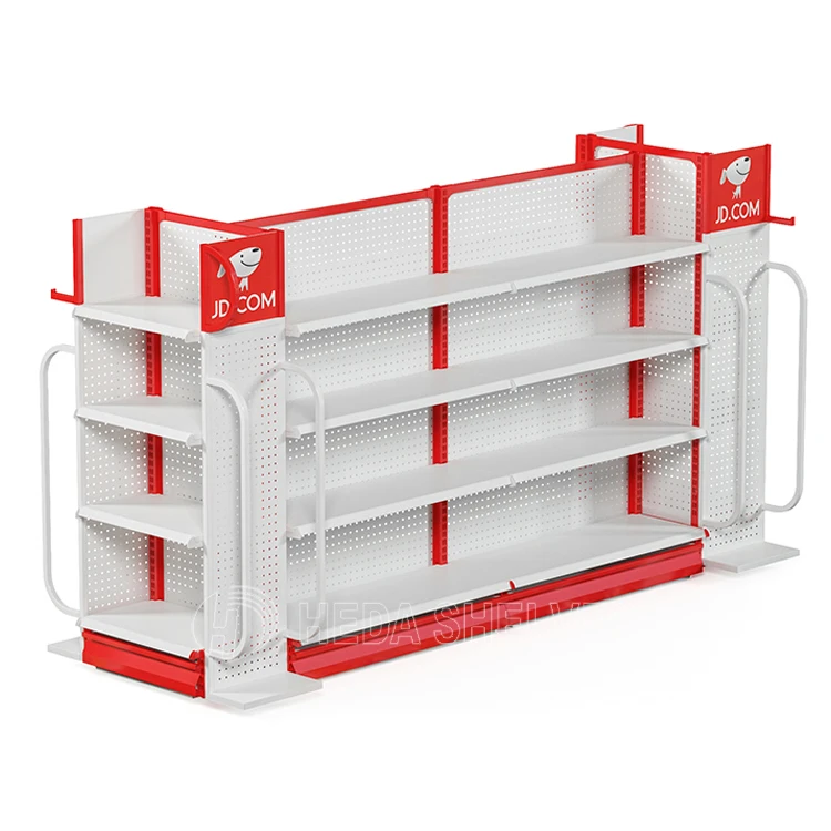 Supermarket Modern Commercial Retail Store Shelving Lighted Shelving Gondola Shelving