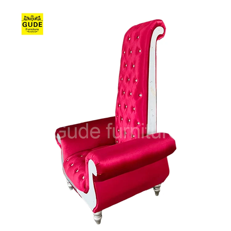 Luxury Wooden Wedding Decoration Furniture Children King Throne High Back Chairs