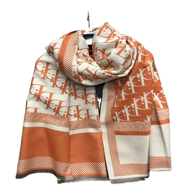 Ready to ship 2021 hot sale luxury design brand thick warm women cape autumn neck wrap winter cashmere scarfs and shawls