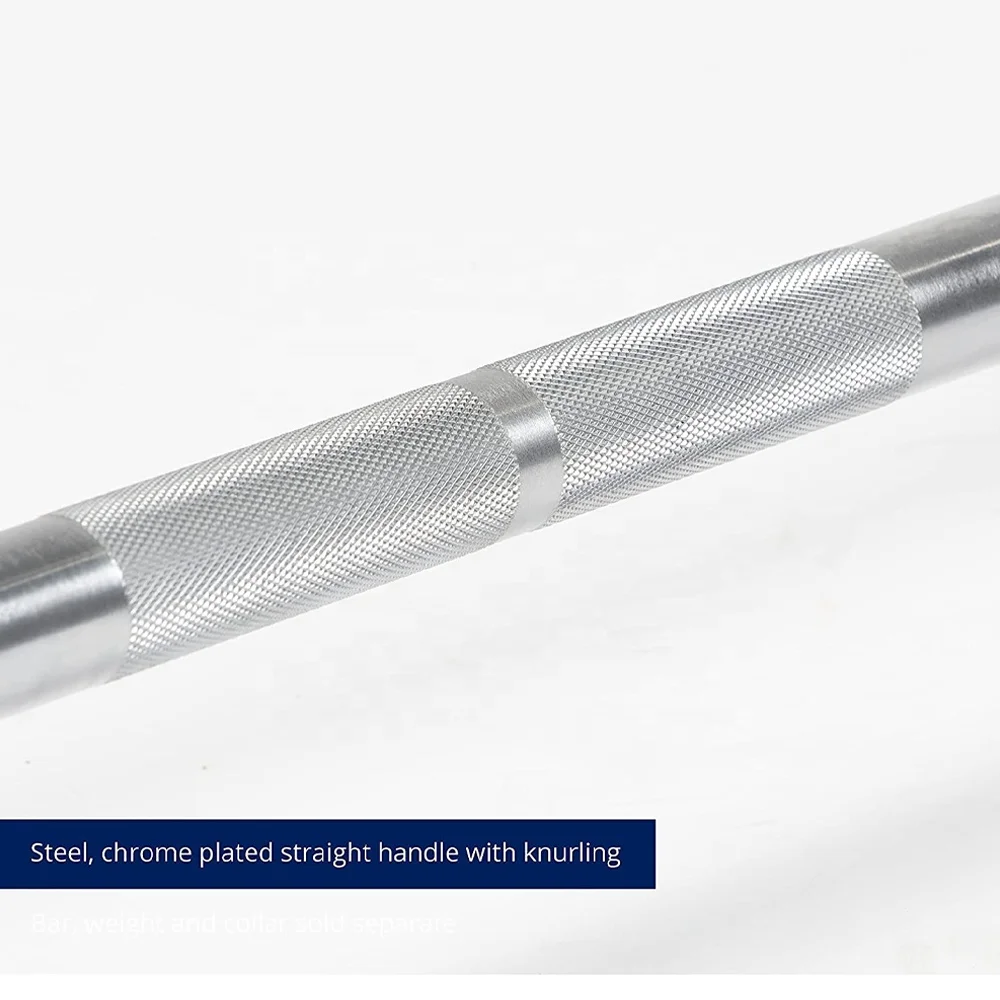 Оптовая продажа резиновая фиксированная штанга стальной стержень хромированное покрытие предварительно взвешенная прямая с чугуном