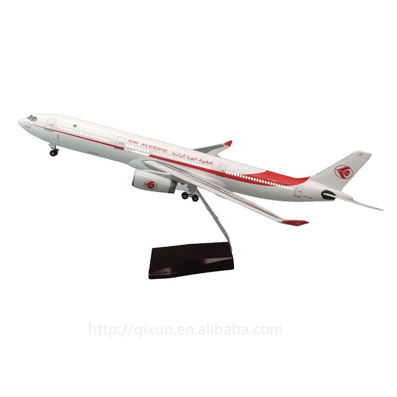 Scale 1:135  47cm A330 AIR ALGERIE Plastic Resin Airplane Model Aircraft with Wheels and LED Lights