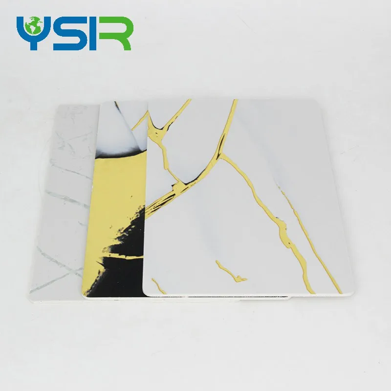 China Yansen waterproof UV layer interior decoration 4*8 feet different colors PVC UV marble sheet