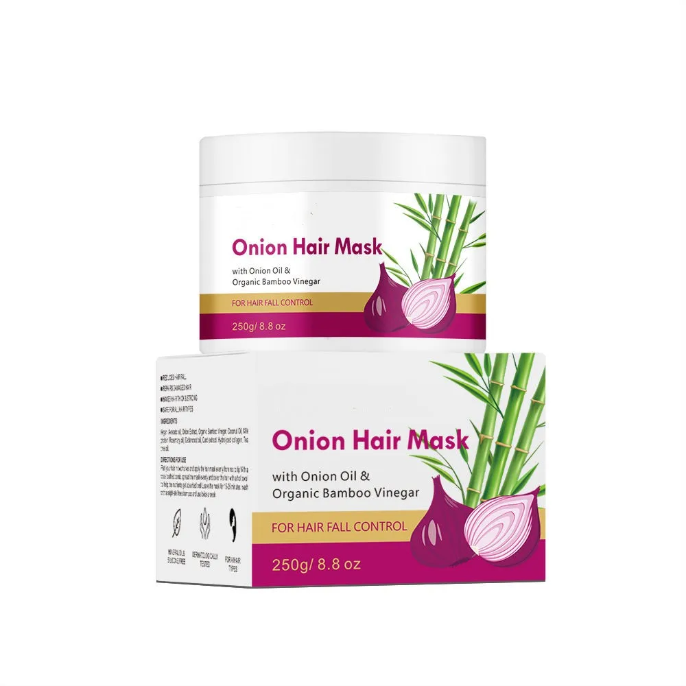 Private Label Organic Hair Mask Natural Sulfate Free Conditioner Onion Seed Oil Nutrition Onion Hair Mask Repair Damaged Hair