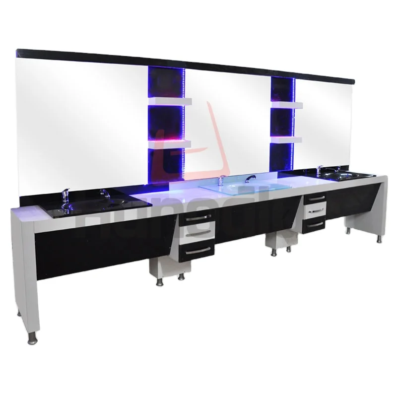 Professional Salon Furniture Barber Mirror Station