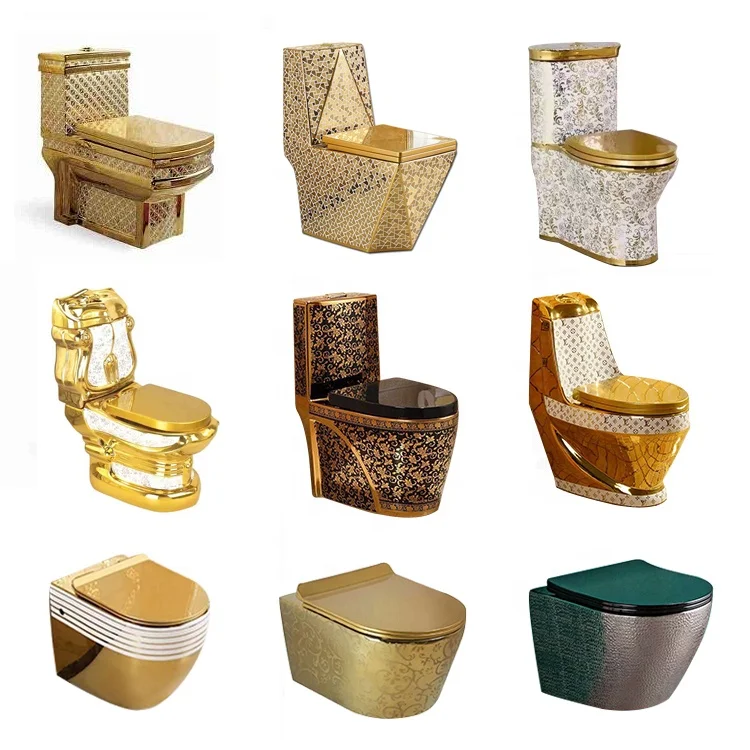 
A grade quality sanitary ware ceramic golden color one piece types girl wc toilet bowl 