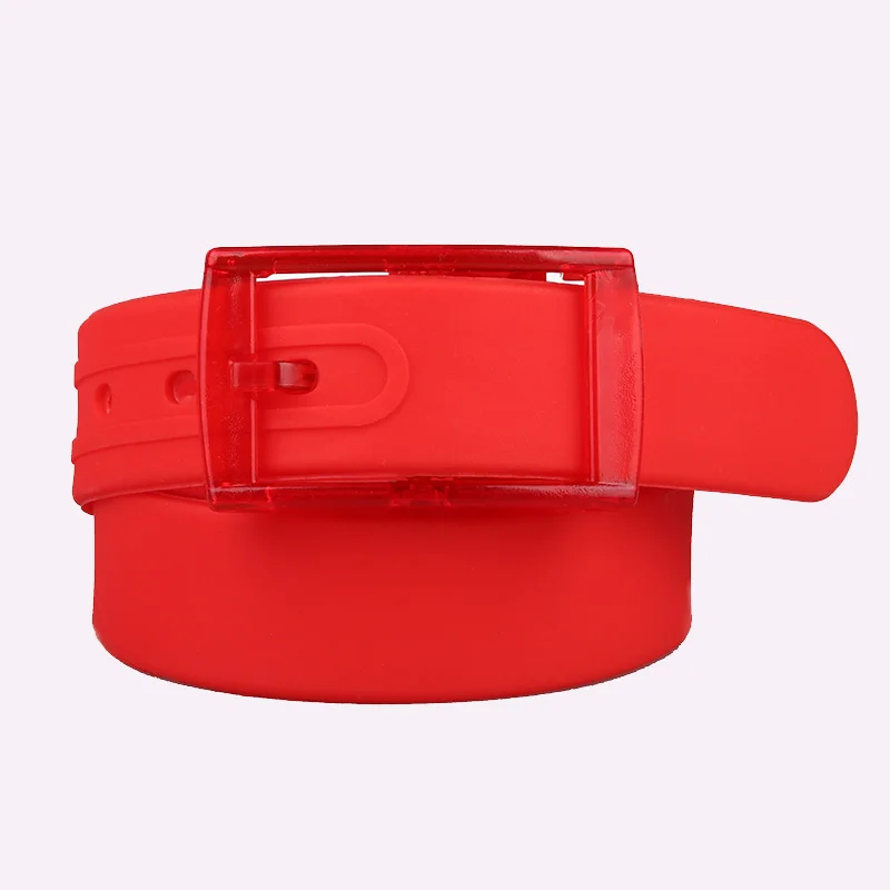 15 Colors Anti-Allergy Fashion Silicone Waist Belt Custom Logo Plastic Belts for Women and Men Metal-Free