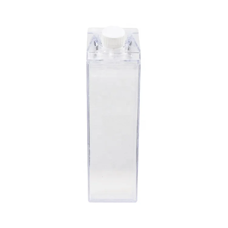 Wholesale Private Label Transparent Blank Juice Drinking Outdoor Classic Plastic Acrylic Water Bottle Milk Carton Cups