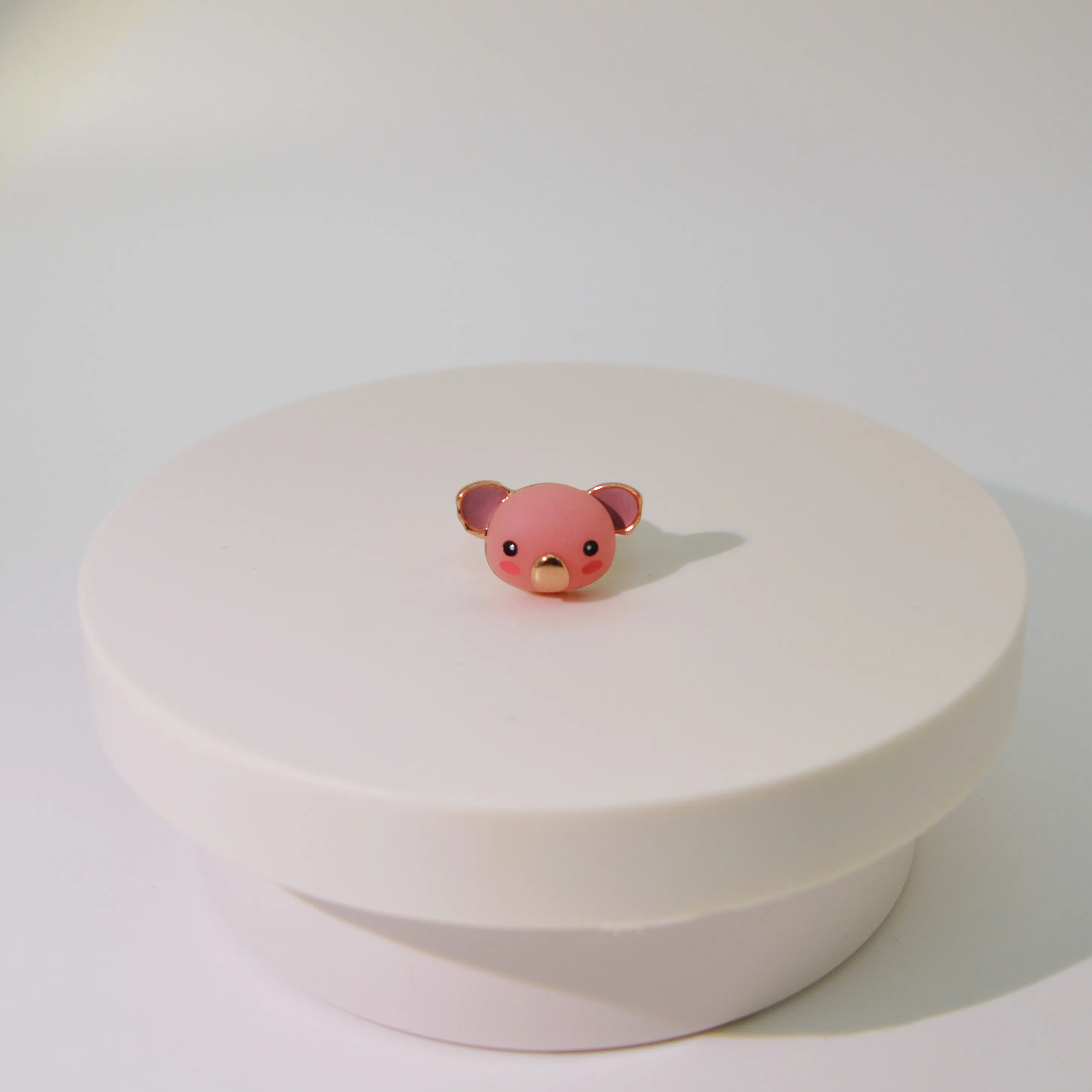 Factory Wholesale  Japanese And Korean Little Clear Pink Piggy Ring Jewelry Girl Ring