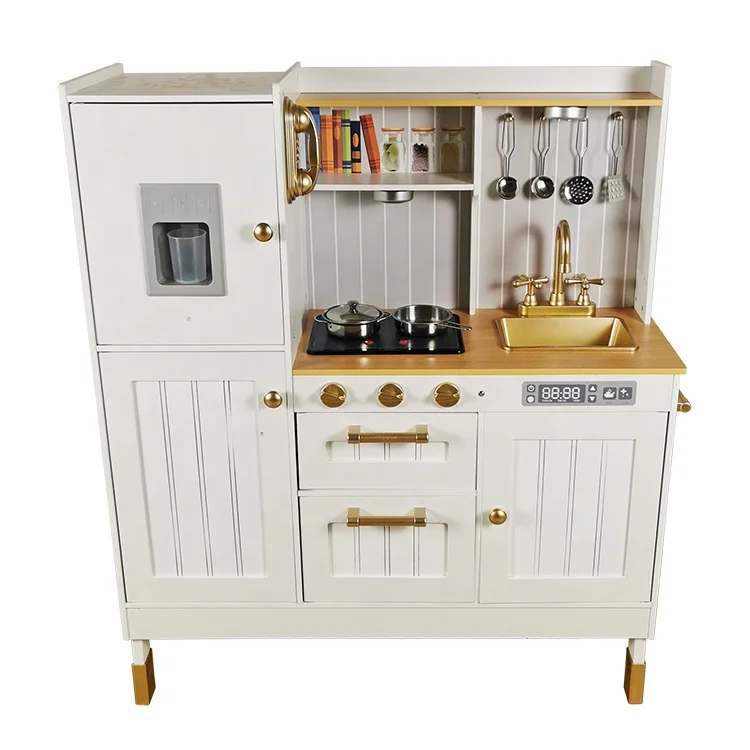 Hot selling children pretend role play kids wooden play set kitchen toys