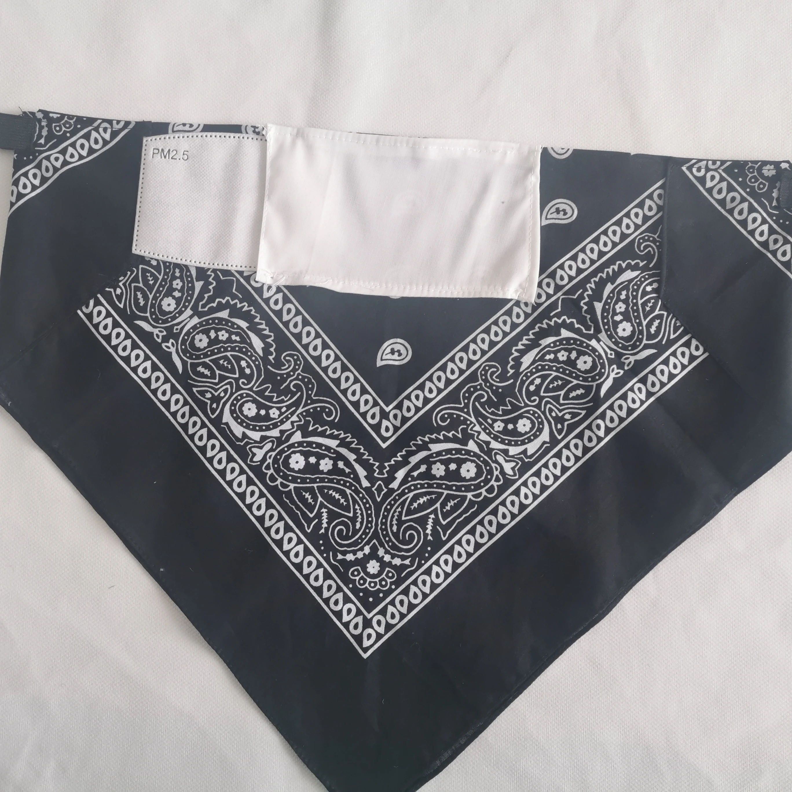 
Custom organic cotton bandana hoody with filter pocket 