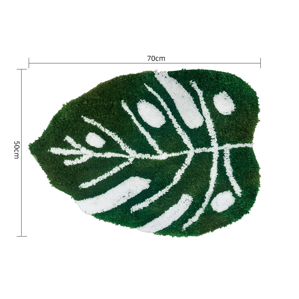 (CHAKME) Bathroom Rugs Cute Leaf Popular Tufted chinese cushioned Bedside rug mat bedroom carpets
