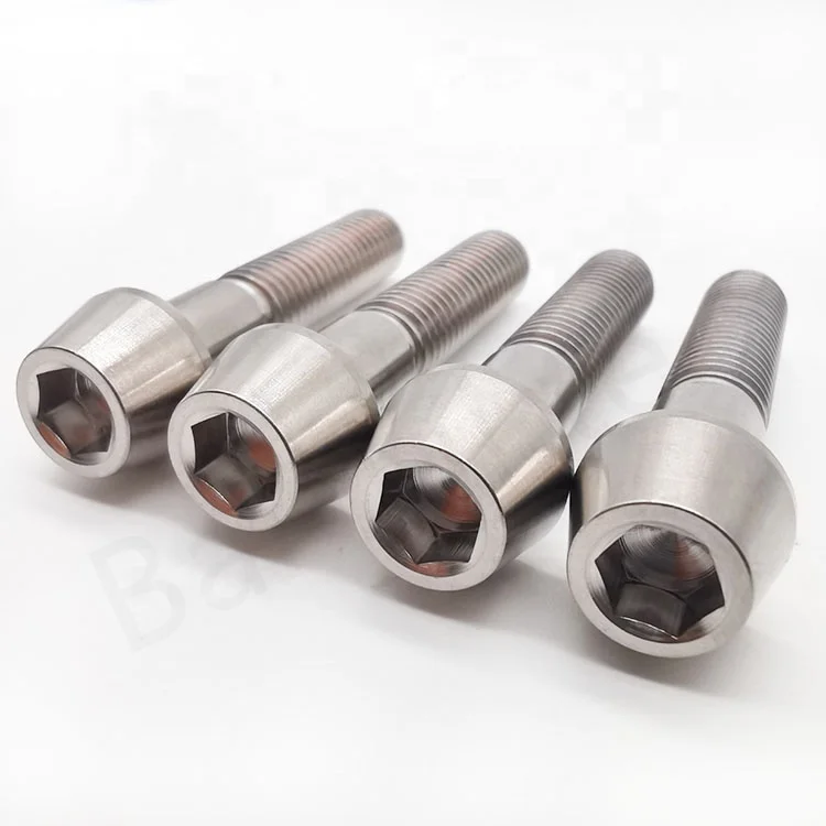 Factory Directly Supply Titanium Hexagon Socket Taper Head Bolts DIN912 M5 M6 M8 M10 Bicycle Parts