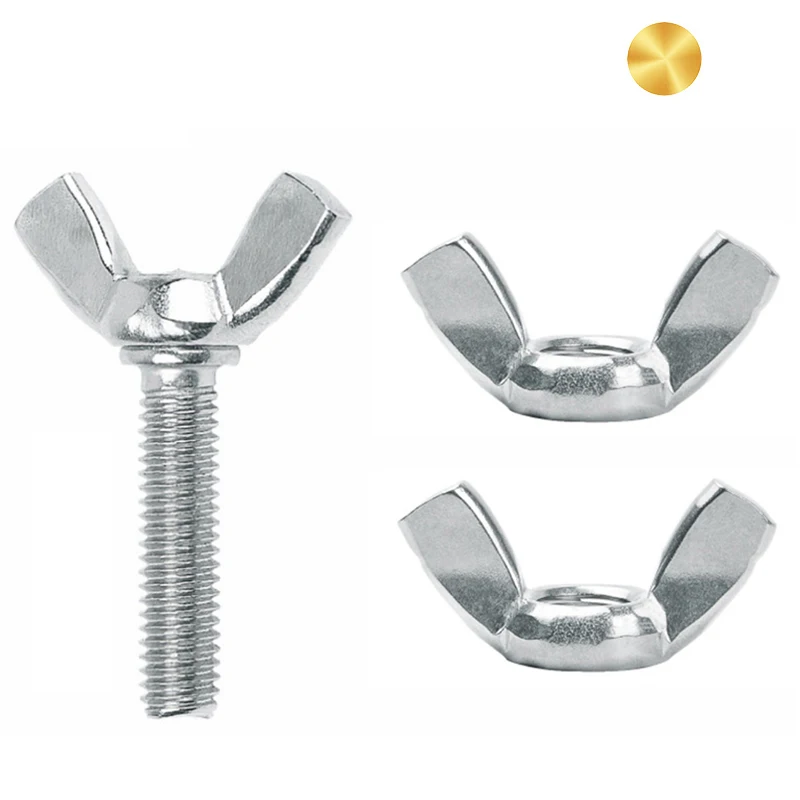 M8 M10 Gal Steel Grade Class 4.8 8.8 10.9 12.9 Blue White Zinc Plated ZP Edged Butterfly Head Wing Machine Thread Screw DIN318