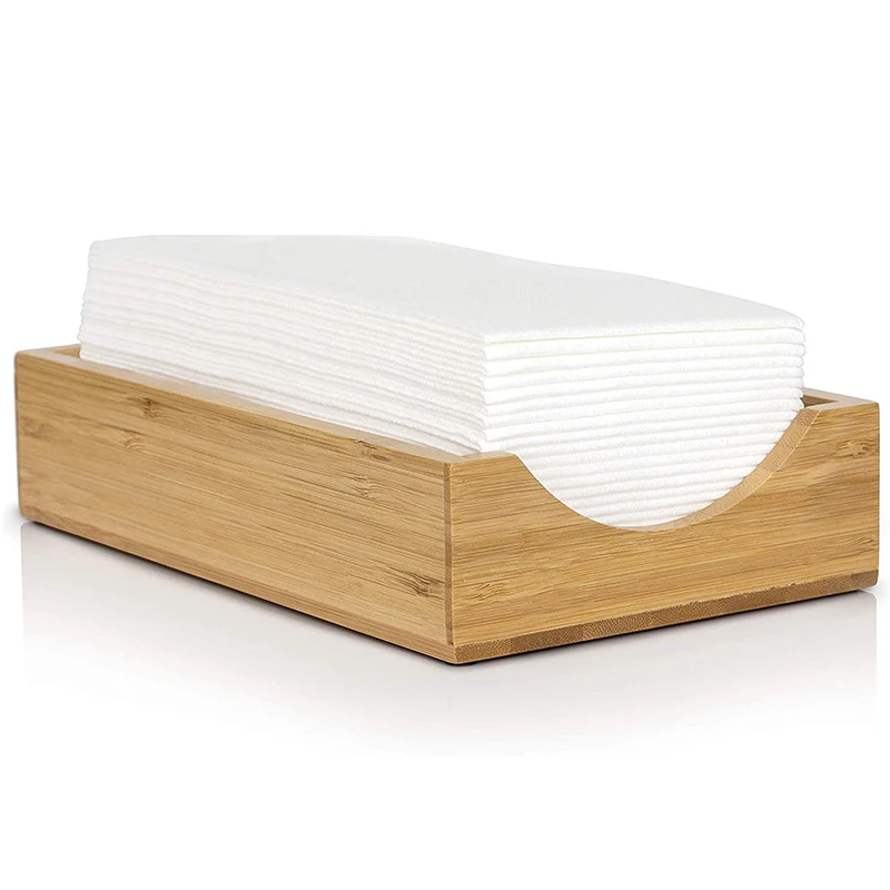 Custom bamboo tissue box towel tray napkin holder paper towel container sundries bins For Wholesale