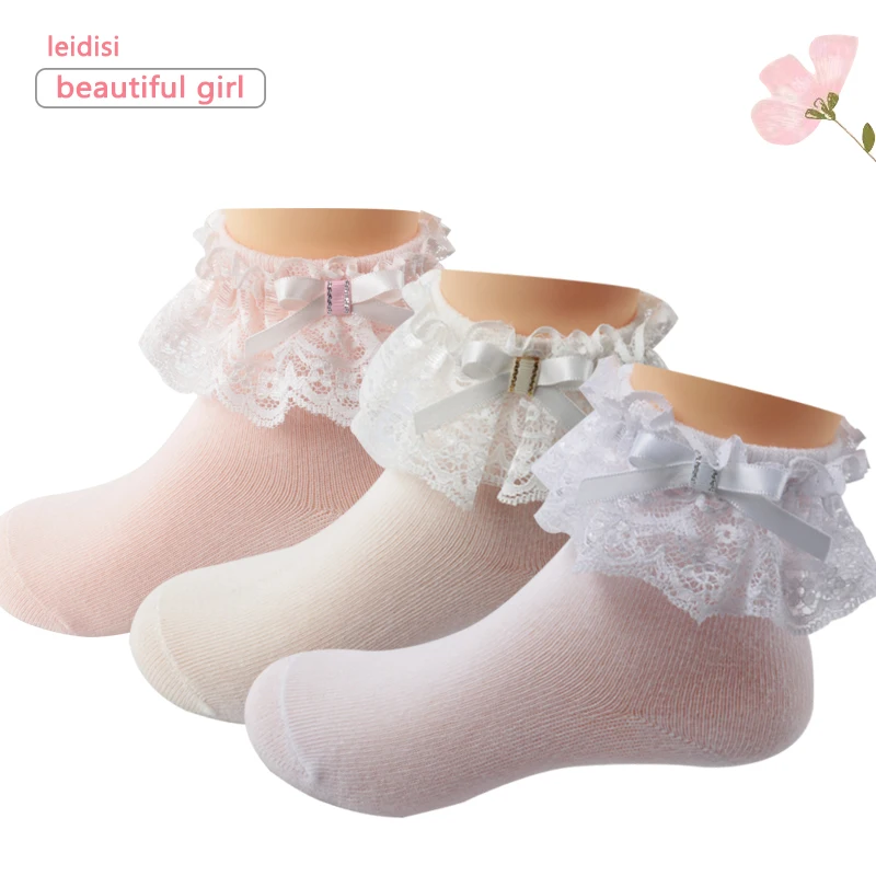 Factory Wholesale Girls Lace Cotton Socks Ornament Socks kids White Lace Socks