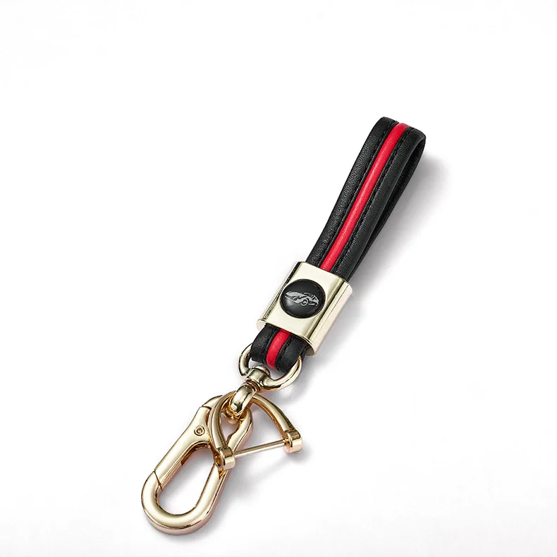 Wholesale Creative Custom Logo Metal Ring Keychains Colorful Plating Leather Car Keychain