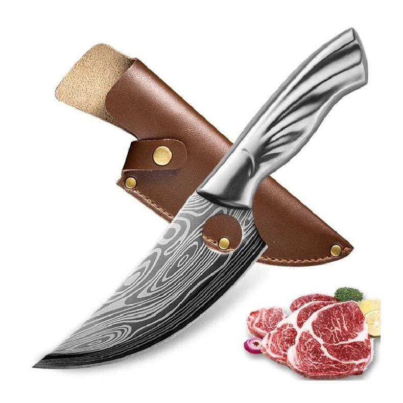 Yangjiang Baichang Damascus Kitchen Knife Hunting knife hunting Stainless Steel Knives 5.5 inch