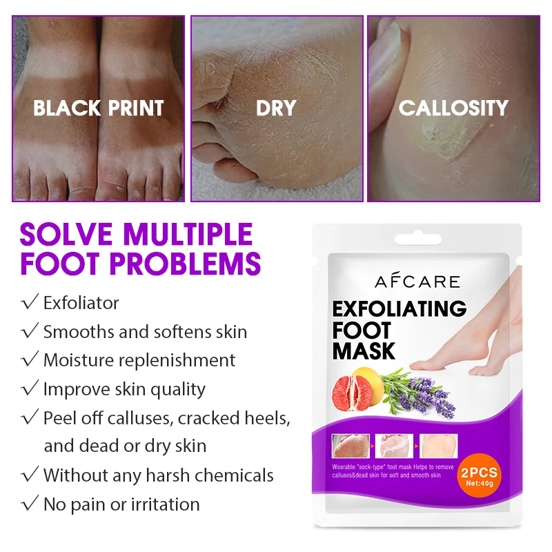 Korean Foot Mask Moisturizing Nourishing and Lavender Collagen Exfoliating Foot Peel Mask