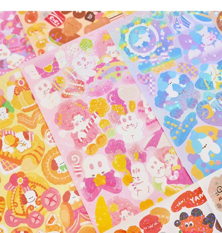 Stock 10pcs/set Promotional waterproof sticker sheet Decorative PVC anime DIY Toy Card Scrapbooking Handbook kawaii sticker