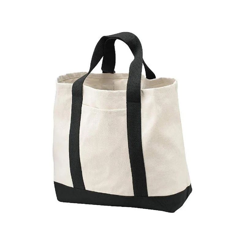 Reusable Grocery Cotton Bags With Front Pocket Heavy Duty Canvas Shopping Totes For Beach Travel