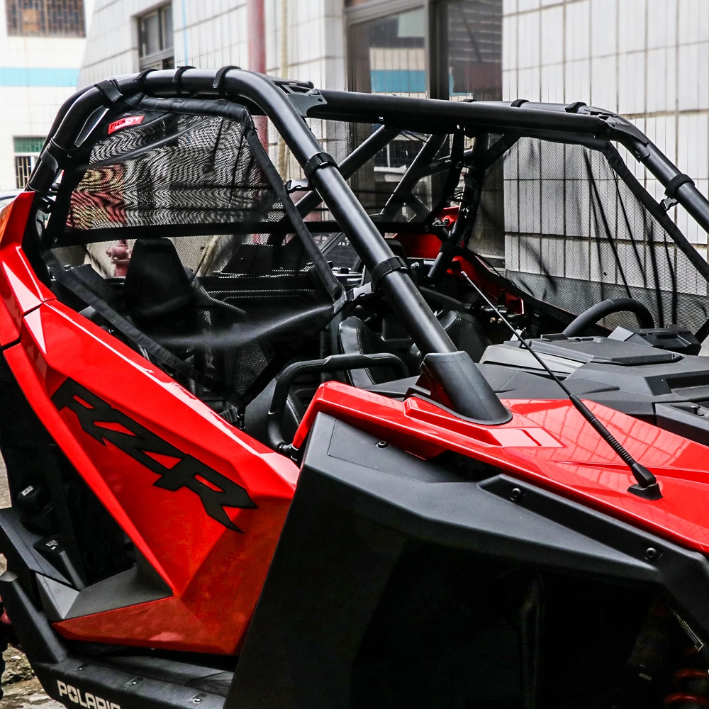 UTV Window Net Rear Right & Left Window Shade Shield Net Cover Roll Cage Mesh Guard Door Scratch Prevention For RZR PRO 2020