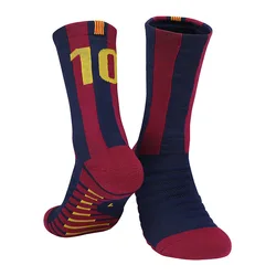 Paris star number football socks men fall non slip towel bottom tube socks wholesale sports socks