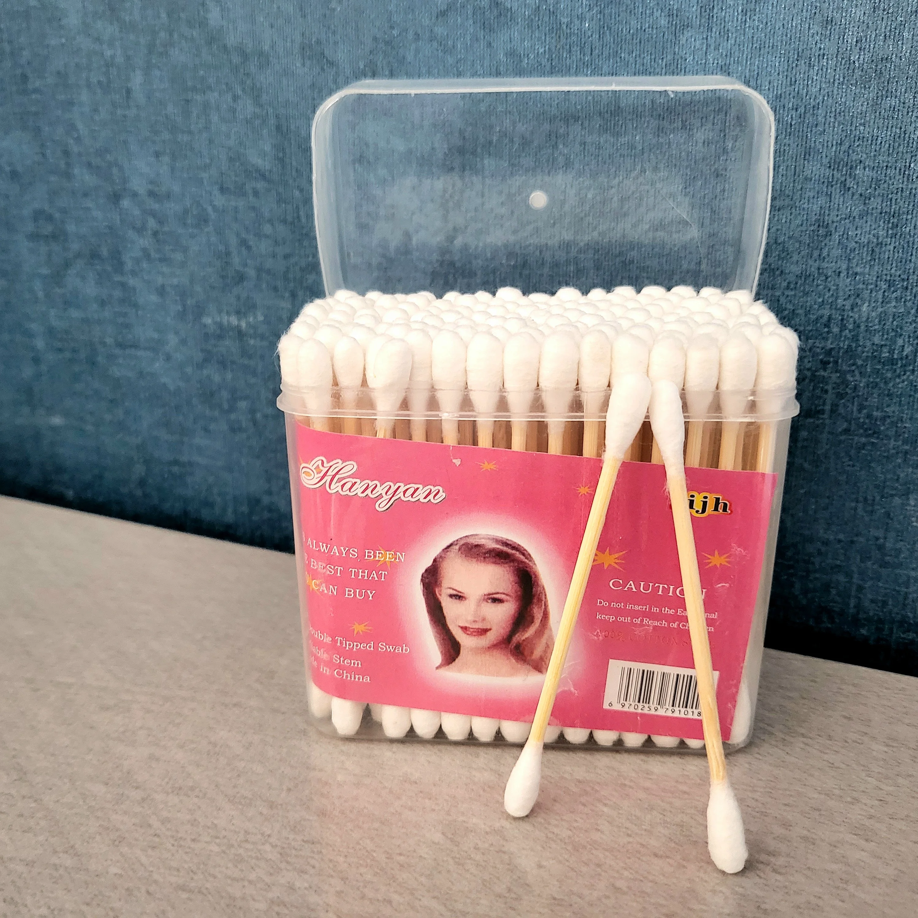 High Quality 100% Eco-Friendly Big Head Cotton Bud Cotton Buds 200pcs Makeup Cotton Buds