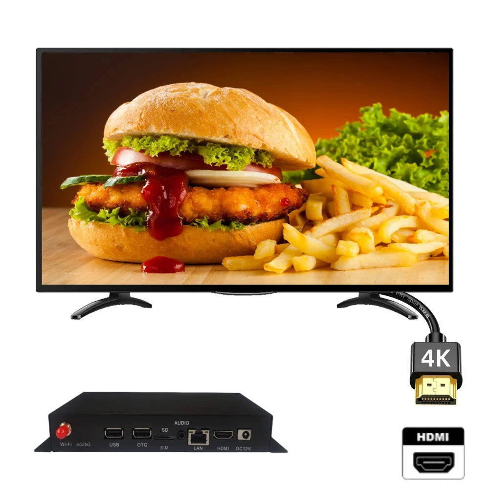 Alihh 4K Android 11 RK3399 HD-MI с автоматическим игровым дисплеем цифровой рекламный дисплей интерактивный интегрированный медиаплеер