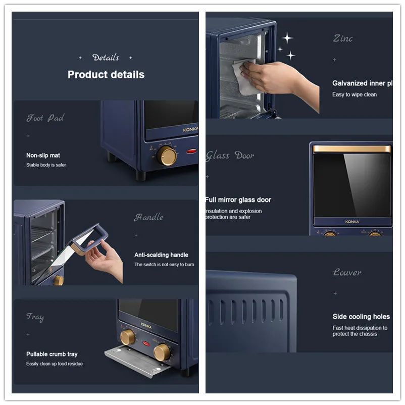 2022 Hot Sale 12L Electric Oven For Baking Pizza Baking Oven  Kitchen Home