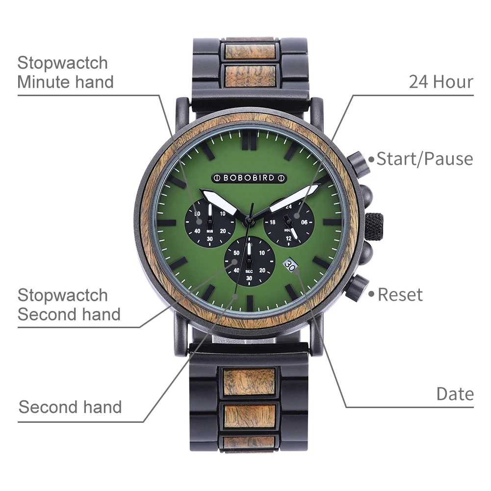 BOBO BIRD popular selling men wooden watches good quality 2021 quartz wrist watches low MOQ custom watch dropshipping