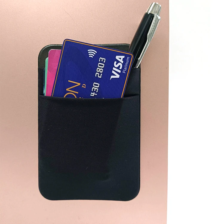Special Offer Customized Black Elastic 2 Slots Stick On Phone Wallet Phone Pocket Card Holder