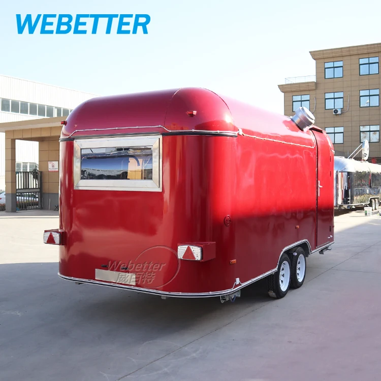 WEBETTER Remorque Foodtruck Mobile Airstream Food Kiosk Truck Coffee Pizza Cart Churros Food Trailers Fully Equipped US Standard