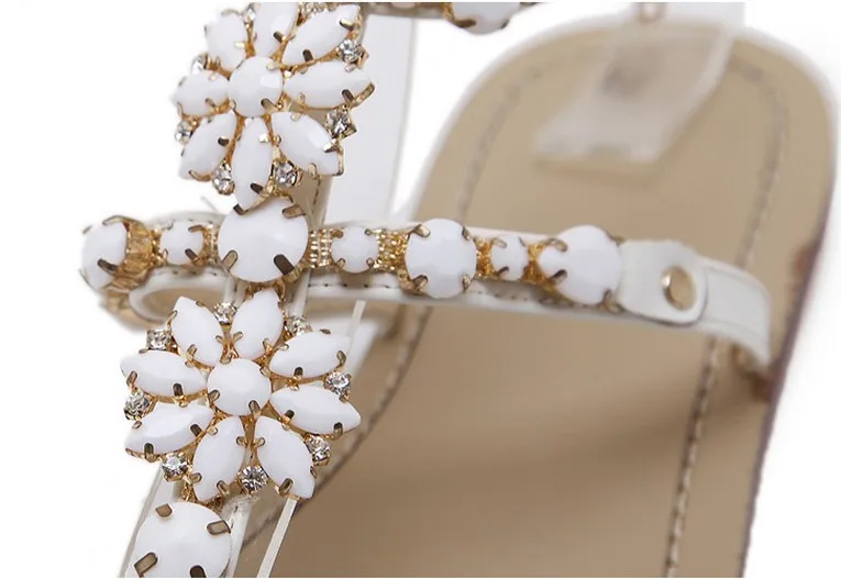 CSS555 shinning rhinestones crystals flats sandals women fashion flip flops