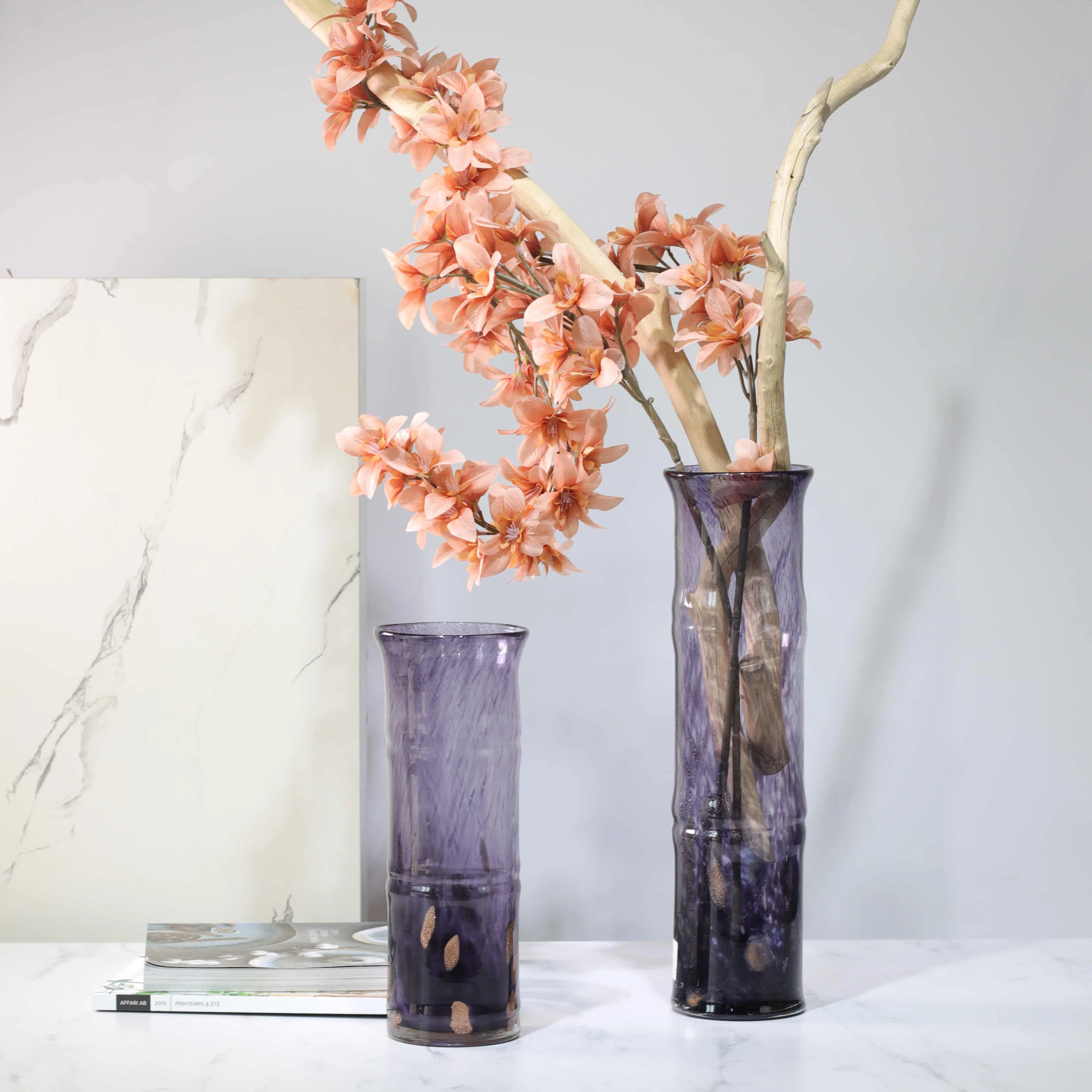 
 Современные креативные подарки ручной работы, фиолетовые и черные вазы для очков, бамбуковые украшения для дома  